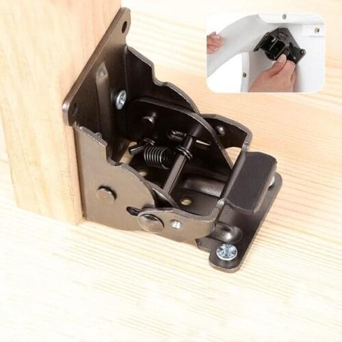 90 DegreeFolding Lock Extension Table Bed Leg Feet Support,Folding Shelf Bracket,Self-Locking Hinge Table Leg Fittings