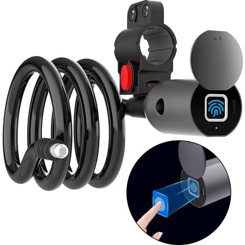 Fingerprint Bike Lock Bluetooth Connection IP65 Waterproof USB Rechargable