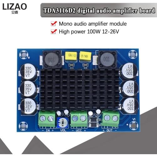 WAVGATG TPA3116 D2 TPA3116DA DC 12V 24V 100W Mono Channel Digital Power Audio Amplifier Board TPA3116D2 Large Capacity Board