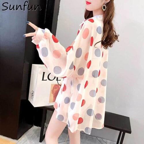 Chiffon Sunscreen Shirt Womens Design Sense Minority Wear Versatile Shirt Summer Temperament Has A Sense Of Drooping Wave Point