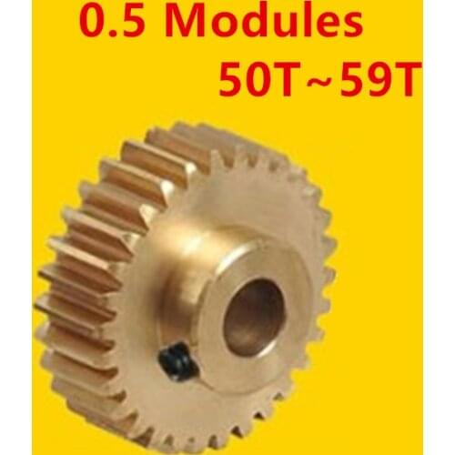 0.5 Modulus Copper Gear micro gears 50T- 59T Tooth for Precision 3D Printer Encoder Diy Miniature Small Module