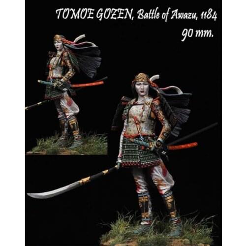 1/18 90mm battle of Japanese woman warrior toy Resin Model Miniature Kit unassembly Unpainted