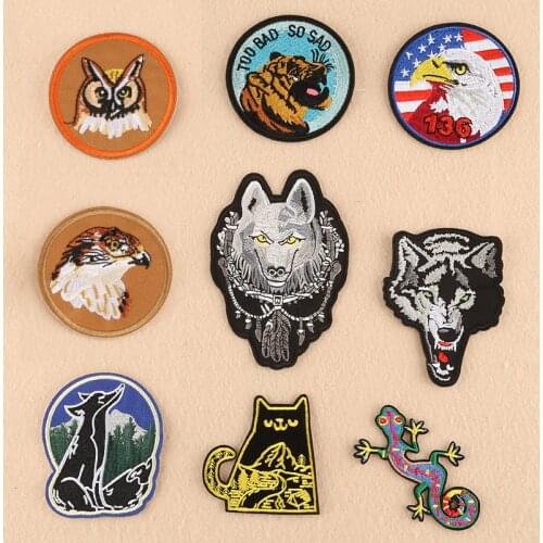 1pcs Animal Patch for Clothing Iron on Embroidered Sew Applique Cute Patch Fabric Badge Garment DIY Apparel Accessories -39/40