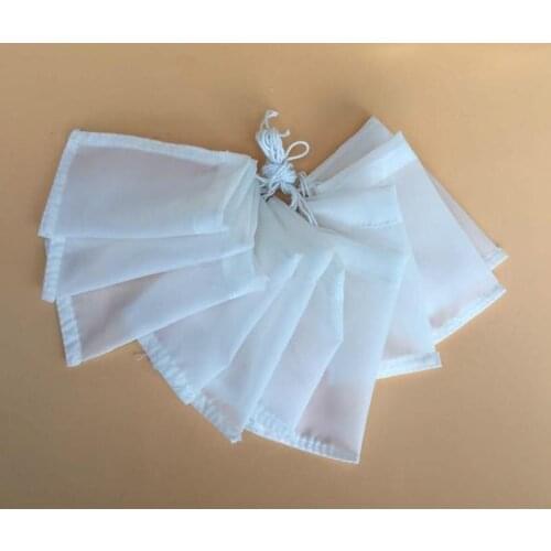 10pcs/lot- 4*8cm 150/75 micron Mini Size high density soybean milk fruit juice tea mesh Filter Bag Pollen powder storage bag