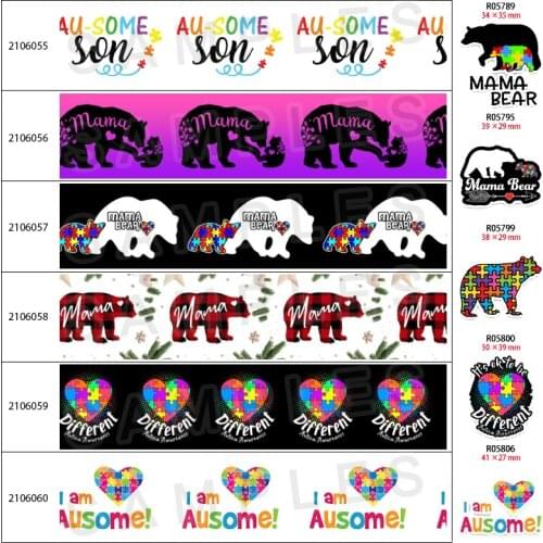 Cartoon Character Cow 10 Yards Printed Grosgrain Ribbon DIY Crafts Flat Resin Flat Back Accessories 30 Pcs