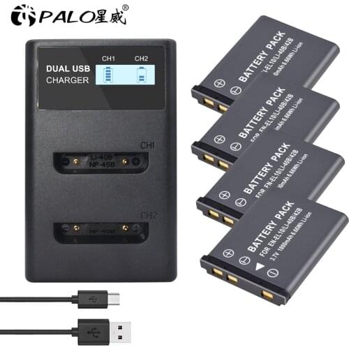 Palo 1800mAh EN-EL10 ENEL10 LI40B LI 40B LI-40B LI-42B Digital Camera Battery Charger Kit For Olympus Nikon Fujifilm Kodak