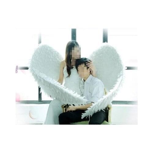 White angel feather wings for wedding photo Catwalk shows Stage performance Pure handmade Fashion props