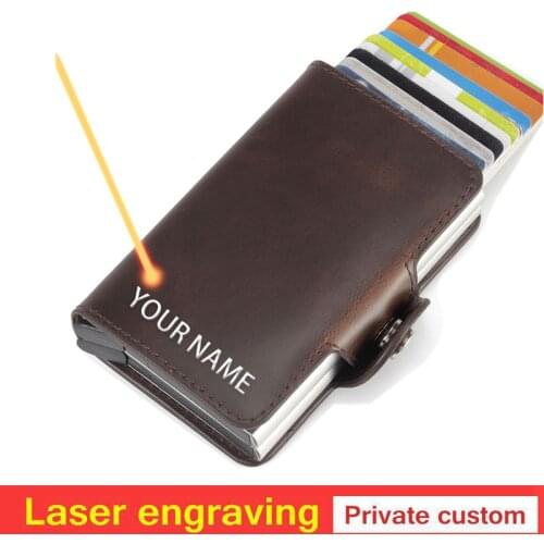 Carbon Fiber Anti Rfid Credit Card Holder Mens Double Cardholder Case Wallet Metal Business Bank Creditcard Minimalist Wallet