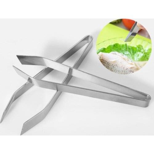 Cheap Stainless Steel Fish Bone Tweezers Remover Pincer Puller Tongs Pick-up Seafood Tool Crafts High Quality