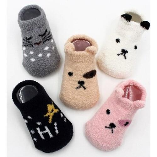 Baby Sock Non-slip Floor Autumn Winter Thicken Coral Fleece Sock Warm Absorb Sweat Toddler Boy Girls Infant Clothing Accessories