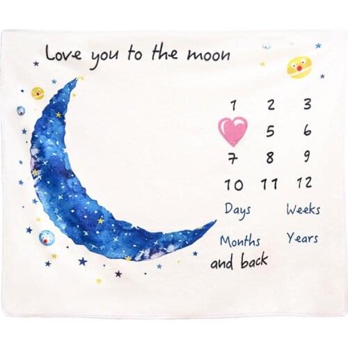 Baby Milestone Blanket Super Soft Printing Flannel Blanket Baby Photography Props