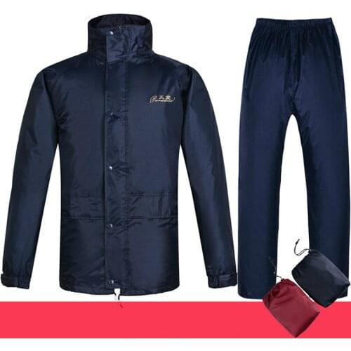 Motorcycle Raincoat Rain Pants Suit Thick Windbreaker Rainwear Waterproof Double Layer Poncho Men Capa De Chuva Tour Coat AC50RC