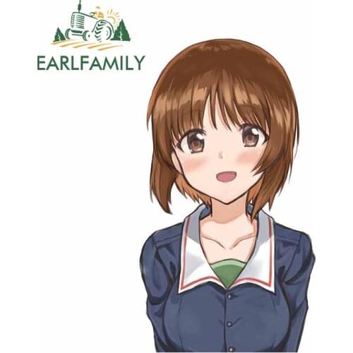 EARLFAMILY 13cm x 7.4cm for Nishizumi Miho GIRLS Und PANZER Car Stickers Fashionable Simple Decals Scratch-Proof Car Label