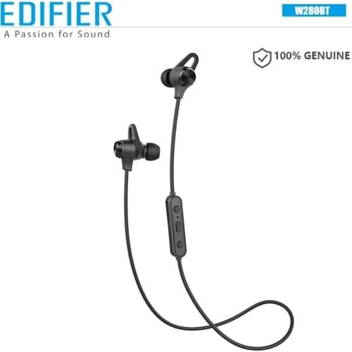 EDIFIER W280BT Wireless Bluetooth Earphone Noise Cancellation IPX4 Sports Earphone Bluetooth V4.1 Dual Battery with Microphone