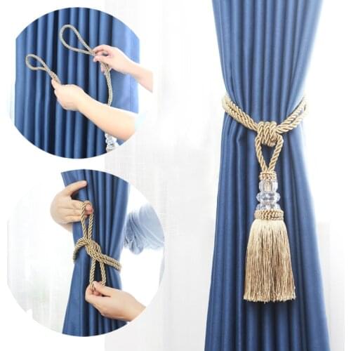 1Pc New Crystal Beaded Tassel Curtain Tieback Decorative Curtain Tie Home Decor Cord for Curtains Buckle Rope Room Accessories
