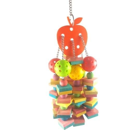 Natural Wood Gnawing Toy Apples Creative Parrot Biting Toy Bird Parrot Toy Bird Pet Supplies Bird Cage Accessories