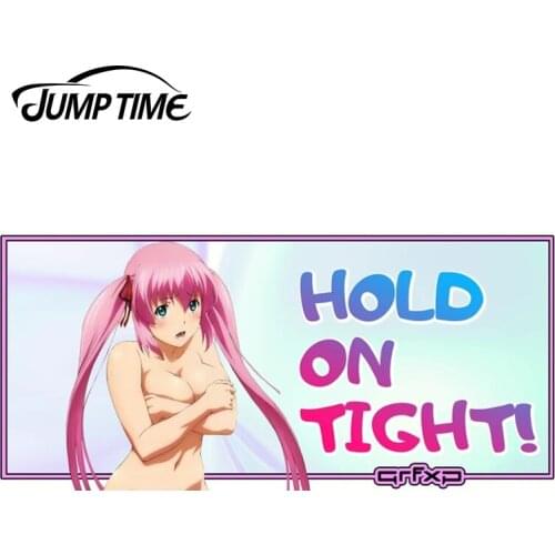 JumpTime 13cm x 6.1cm Hold on TIGHT! Car Truck Window Decal Sticker Laptop Wall Bumper Helmet Car Stickers Car Styling