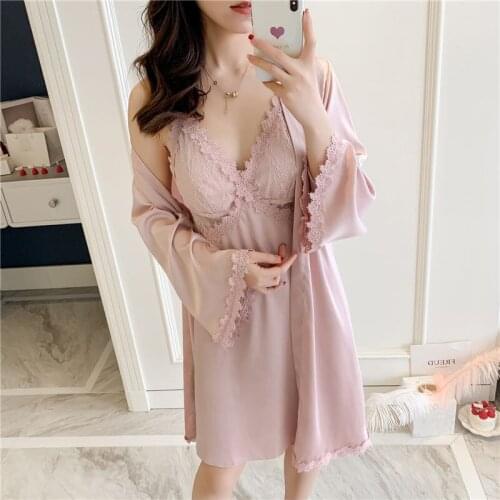 Creation 101 Two-piece cardigan V-neck home sexy pajamas, summer thin ladies casual home wear