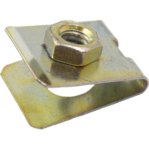 KELIMI Auto M6 Metal Zinc Yellow Plated U Type gasket Nut Clips Clasp Retainer