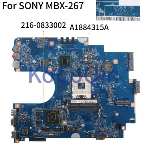 KoCoQin Laptop motherboard For SONY SVE171 SVE1713D1 MBX-267 Mainboard A1884315A S1204-2 48.4MR05.021 HM75 216-0833002 2G