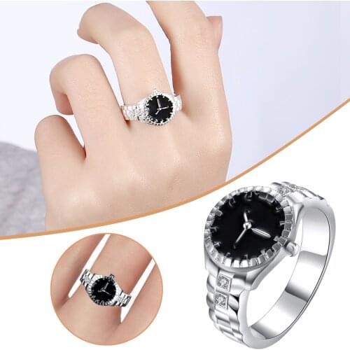 Womens&Mens Ring 2021 Creative Gift Watch Ring Copper Inlaid Zircon Silver Plated Ring Fashion Decoration Adults кольцо