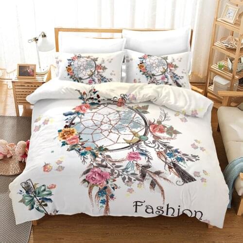 Dreamcatcher Feather Duvet Cover Set Bohemian Comforter Bedding Sets With Pillowcase 2/3pcs Queen Size Simple Home Textile