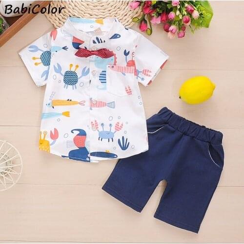 Baby boys clothes sets summer children clothing toddler baby fashion cotton shirt+shorts 2pcs outfits for infnat boys tracksuits