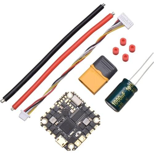JHEMCU GH743AIO MPU6000 H743 OSD Dual BEC Flight Controller BLHELIS 40A 4in1 ESC 3-6S 30X30mm for RC FPV Racing Freestyle Drones