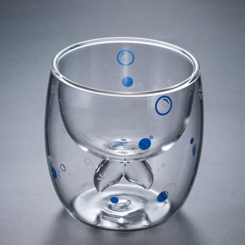 Creative Mermaid Tail Cup Fish Tail Wine Cup Heat-resisting Bar Cups For Whiskey Brandy Vodka Cocktail Beer Wine Juice Shot Glas