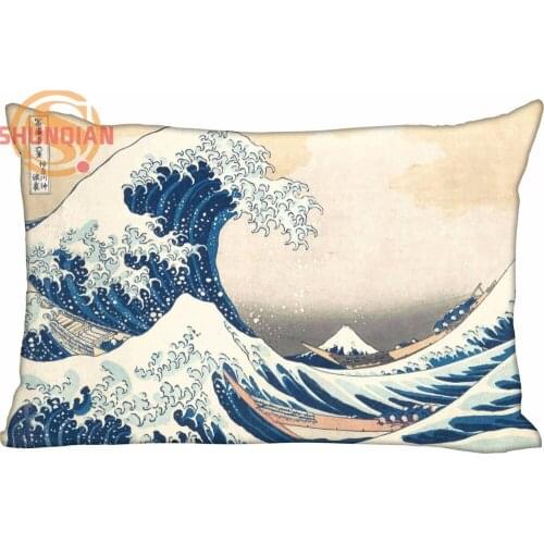 Hot Nice Great Wave Rectangle Pillowcase zipper Wedding Custom Pillow Case For Bedroom A3.27#144