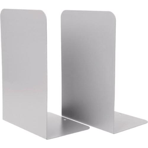 1 Pair Metal Bookends Organizer Desktop Office Home Book Shelf Storage Holder Book Ends G88D