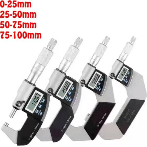 Electronic Outside Micrometer 0-25mm 25-50mm 50-75mm 75-100mm 0.001 mm Digital Micrometer Gauge Meter Micrometer Measuring Tools