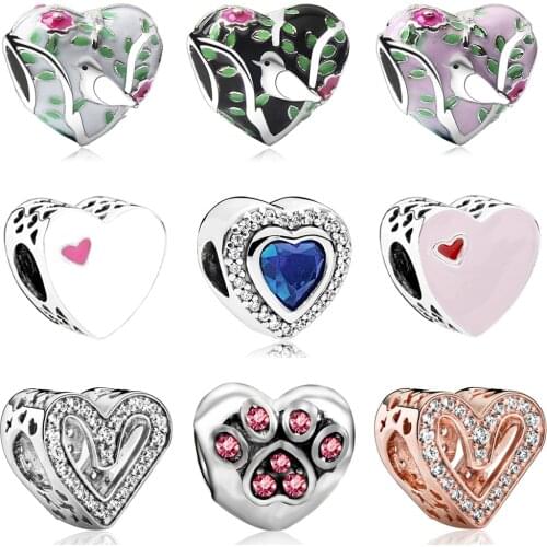 Fashion Love charms fit pandora bracelet & bangle bead jewelry for women gift crystal jewelry
