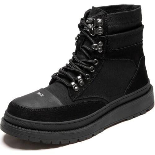 Mens Shoes Fashion 2020 Casual Non-slip Durable Desert Tactical Boots High Quality Pig Suede Splicing Denim New Designers