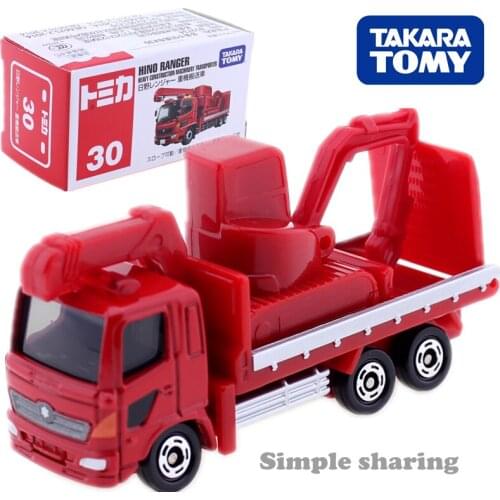 Takara Tomy Tomica No.30 Hino Ranger Car Model Kit Heavy Construction Machinery Transporter Diecast Miniature Baby Toys
