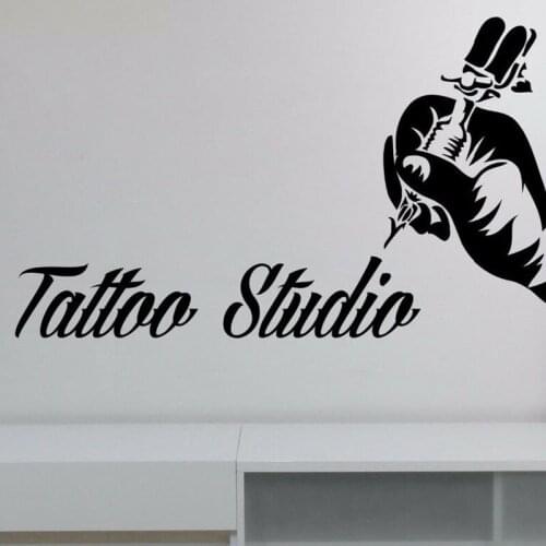 Tattoo Studio Sign Wall Decal Business Logo Poster Vinyl Art Sticker Machines Window Stickers Waterproof Wallpaper New WL31
