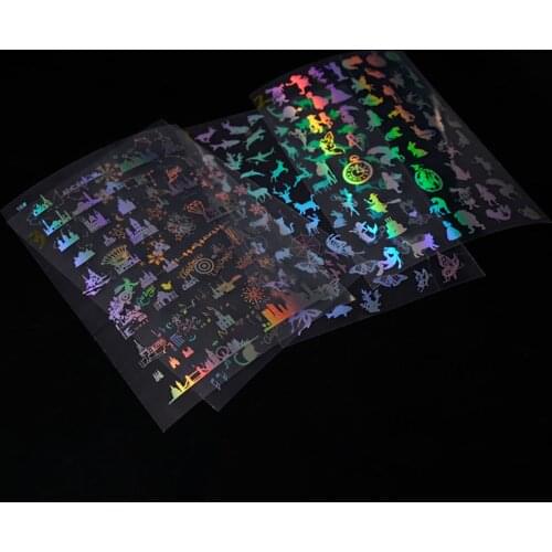 New Laser Material Magic Sticker Transparent Alice Magic Array Laser Sticker Filling Jewelry Decoration Cat Rabbit Butterflies