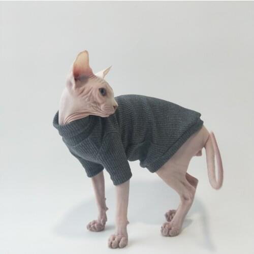 Cat Clothes Sphinx Hairless Cat Devon Cat Autumn Winter Cotton Warm High Collar Knitwear