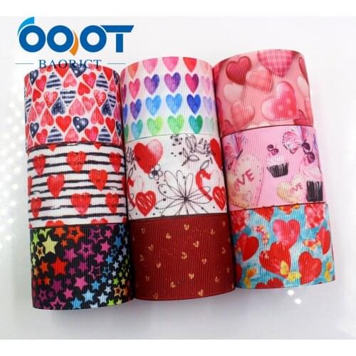 OOOT BAORJCT I-19116-338,38mm 10yards Love heart Cartoon Ribbons Thermal transfer Printed grosgrain,DIY Gift wrapping materials