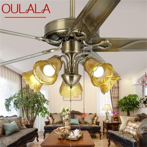 OULALA classical Ceiling Fan Light Big 52 Inch Modern Lamp With Remote Control LED For Home Living Room