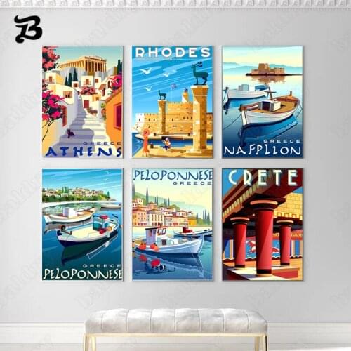 Posters Travel Around The World Canvas Painting Vintage Decoration Wall Art Canvas Posters Home Decorative Pictures Room Decor