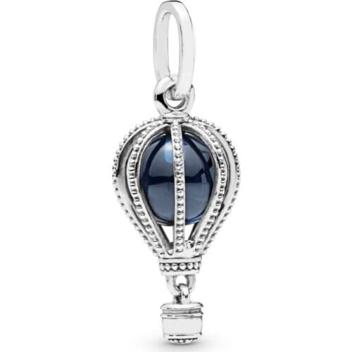 Hot Air Balloon Dangle Charm 100% Real 925 Sterling Silver Hot Air Balloon Dangle Charms Fit Brand Bracelet Diy Jewelry