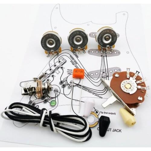 Guitar Potentiometer CTS 250K Copper shaft Wiring Kit for-Stra CDE 716P .047 100V Orange Drop Cap +Welding line drawing
