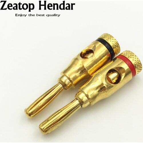 300Pcs 4mm 24k Gold Plated Musical Speaker Cable Wire Pin Banana Plug Connector Home Theater