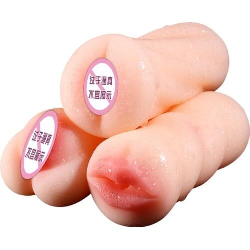 4D Realistic Deep Throat Male Masturbator Cup Silicone Sex Toys for Men Artificial Vagina Mouth Anal Erotic Oral Sex