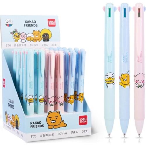 4 in 1 MultiColor Pen Creative Cartoon Ballpoint Pen Retractable Ballpoint Pens Multifunction Pen For Marker Writing Stationery