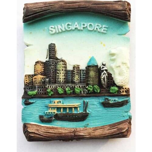 Singapore original single Marina Bay panoramic fluorescent creative magnetic sticker refrigerator magnet