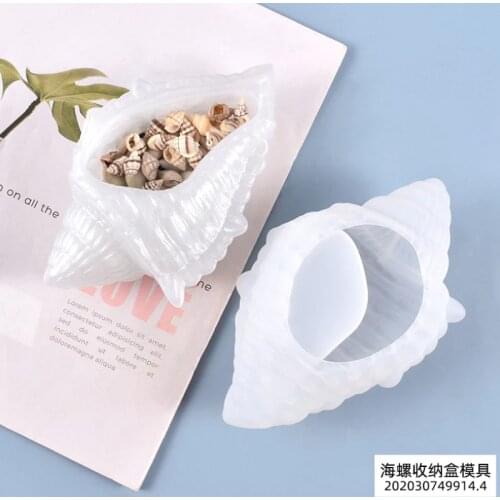Resin DIY Epoxy Three-dimensional Conch Makeup Egg Storage Shell Marine Silicone Mold