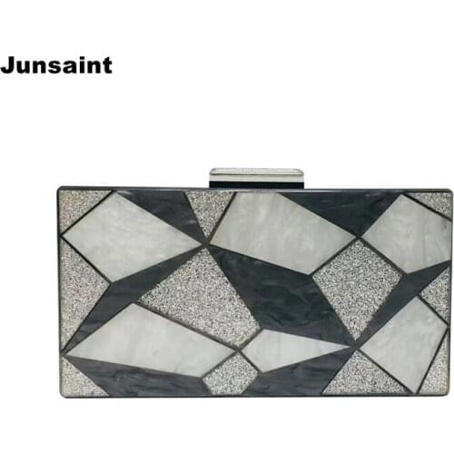 Stylish Messenger Bags Brand Luxury Black Sliver Evening Bag Casual Acrylic Clutch Purse Wedding Party Dress Lady Prom Handbags