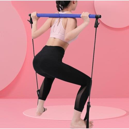 Back Training Pilates Bar Stick Resistance Band Gym Home fitness Body Building Workout Sports Fitness Yoga Supplies Stretch Band
